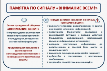 Памятка по сигналу "ВНИМАНИЕ ВСЕМ"