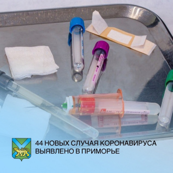 За сутки в Приморье выявлено 44 новых случая заражения коронавирусной инфекцией. Общее число заболевших с начала эпидемии в регионе – 1446