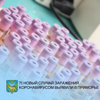 В Приморье в последние сутки выявили еще 71 пациента с коронавирусной инфекцией. Случаи заражения зафиксированы на 23 территориях края. Всего в регионе 1268 случаев COVID-19