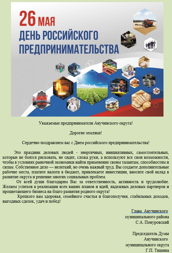 Уважаемые предприниматели Анучинского округа!