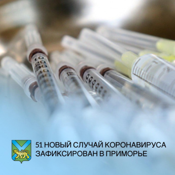 В Приморье за прошедшие сутки зафиксирован 51 новый случай заболевания коронавирусом. 26 пациентов выздоровели, один пациент умер. Всего с начала эпидемии в регионе заболели COVID-19 1646 человек