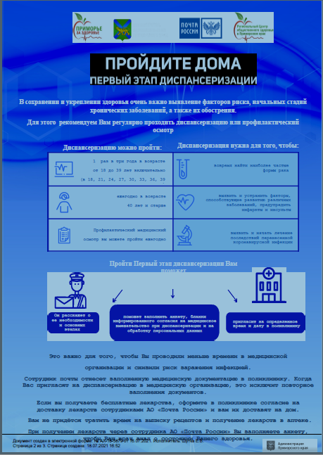 Первый этап диспансеризации
