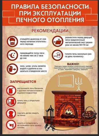 Правила безопасности при эксплуатации печного отопления