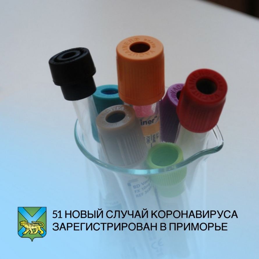 За истекшие сутки в Приморском крае зарегистрирован 51 новый случай коронавирусной инфекции, общее количество заболевших – 2 262 человека.
