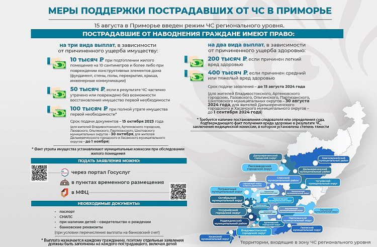 Меры поддержки пострадавших от ЧС в Приморье