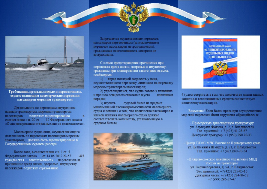 «Организация коммерческих перевозок пассажиров морским транспортом».