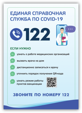 "122" - горячая линия по COVID-19